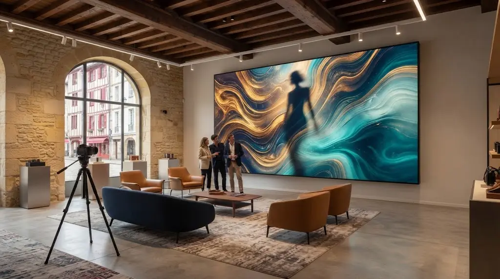 Mur LED grand format installé dans un espace professionnel à Bayonne